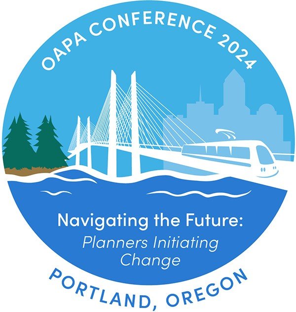 Logo for the American Planning Association Oregon Chapter's 2024 state conference