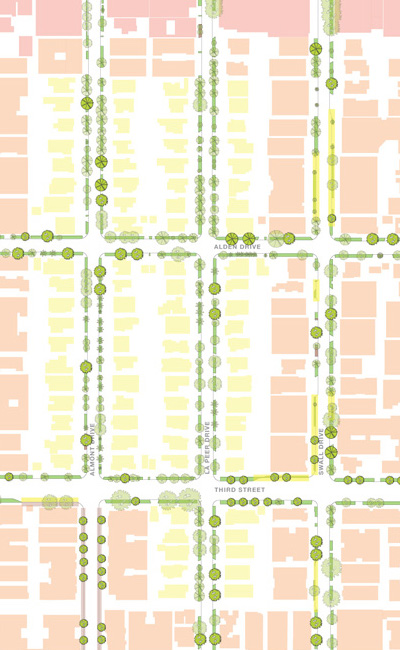 Proposed tree canopy restoration plan created by John Kamp of Prairieform for Los Angeles Neighbors.